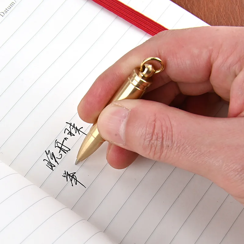 New fashion custom gift keychain mini pen brass pen for men