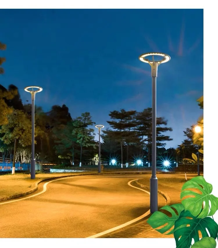 Top circular outdoor lamp post aluminum IP65 garden lamp post Street parking lot landscape garden lamp post