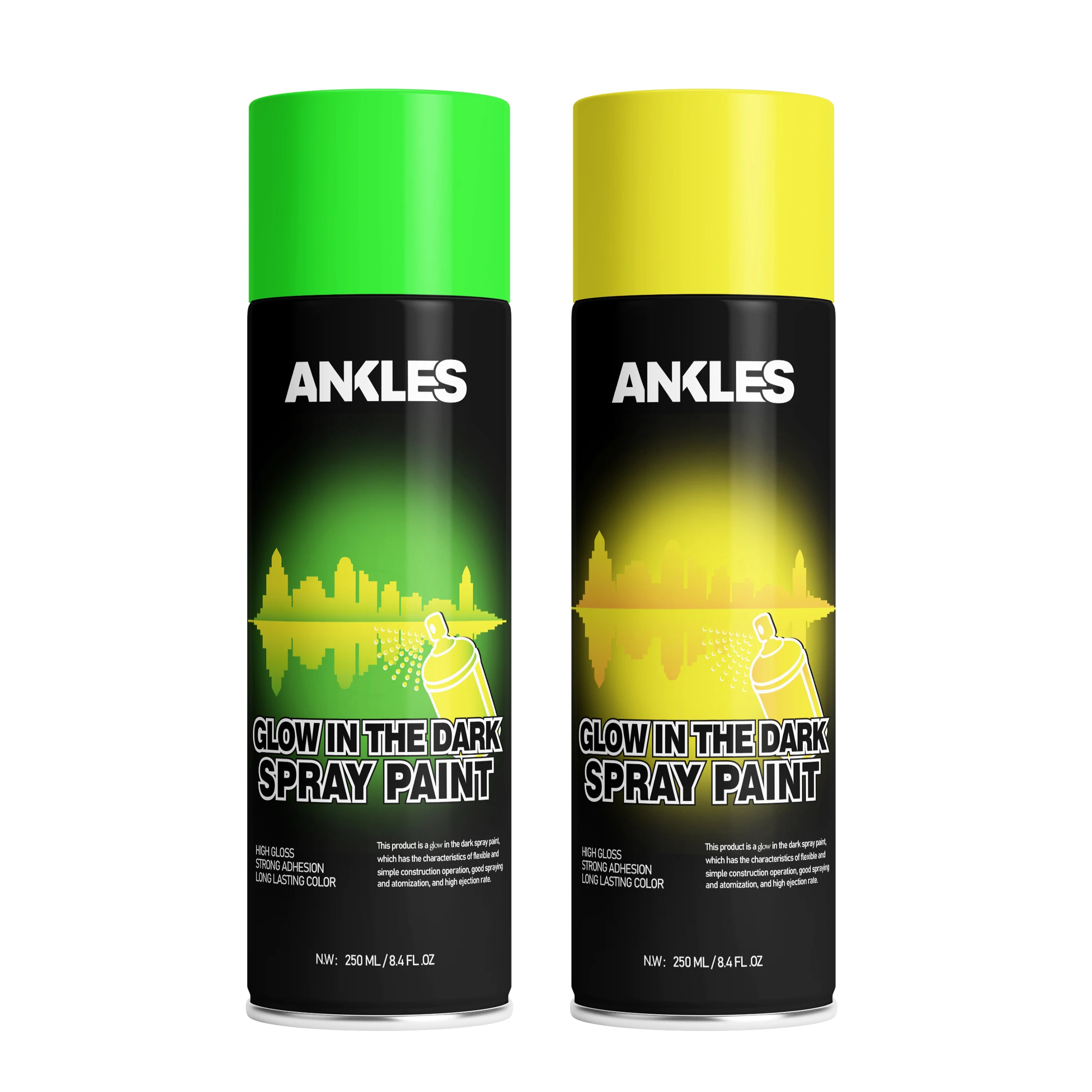 ANKLES 450ml Graffiti Fluorescent Blue Colour Sublimation Acrylic Spray Paint Glows in the Dark Spray
