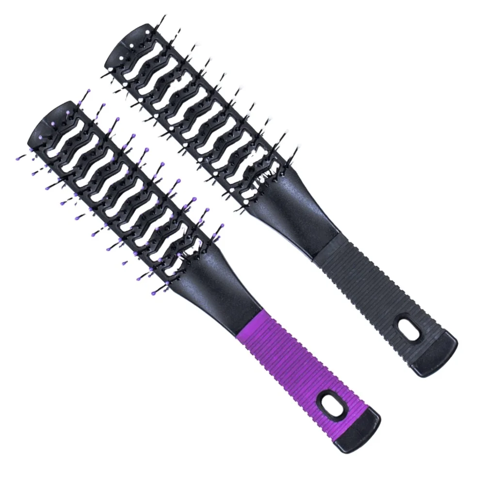 TIANBA WB 942  Hot Selling Curved Wave Brush Black 100% Boar Bristle Hair Brush On Sale