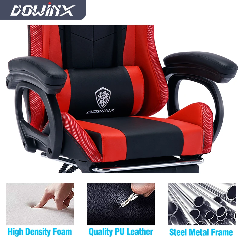 Ergonomic Computer Chair with Massage and Footrest Reclining Game Chair for Adults Gaming Chair with Speakers and LED Lights