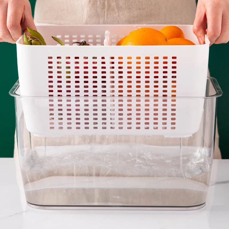 Hot Sale 5.8L Plastic Refrigerator Storage Box Food Storage Container Refrigerator Container Fruit Vegetable Storage with Lid