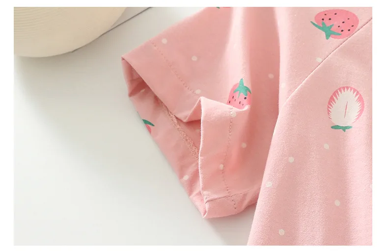 Spring summer short sleeves strawberry dinosaur line letters children leg arm injuries children care nursing clothes uniform