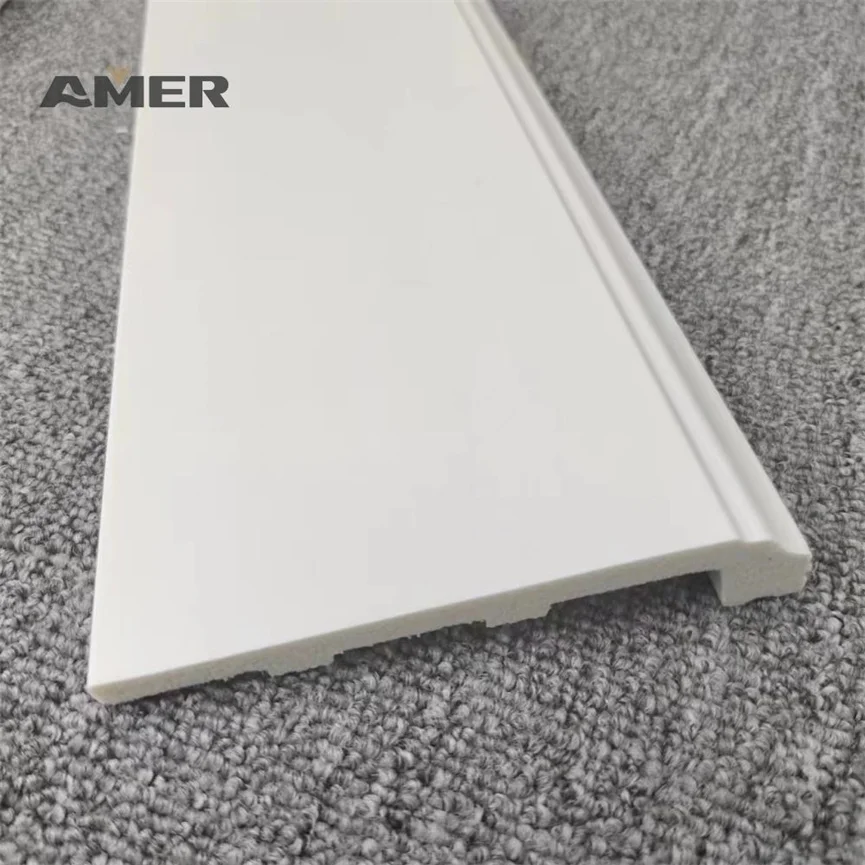 Amer White Waterproof Waterproof Plastic Polystyrene Moulding Panel Ps Skirting