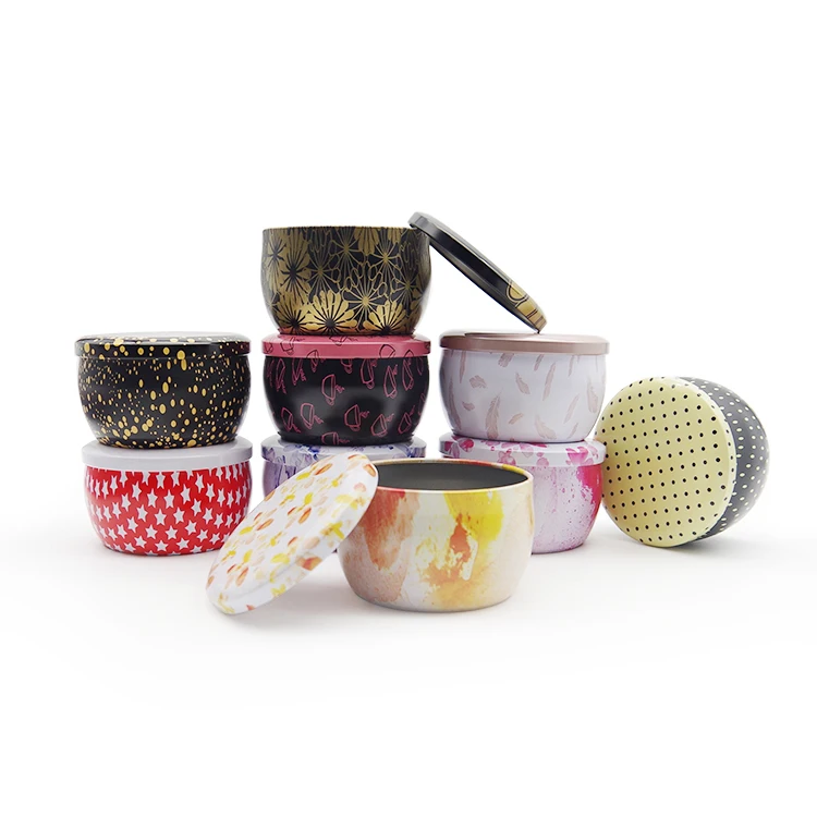 Stock Low Moq Christmas Travel Candle Tin Box Mini 80ml Personalized Small Scented Soy Candle Tin Cans For Candle Making