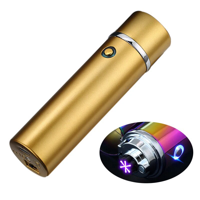 FR-P02 Metal Flameless Rechargeable 3 Arc USB Lighter Electric Pulse Arc 550mAh Big POWER Tobacco Cigar Lighter Business Gift
