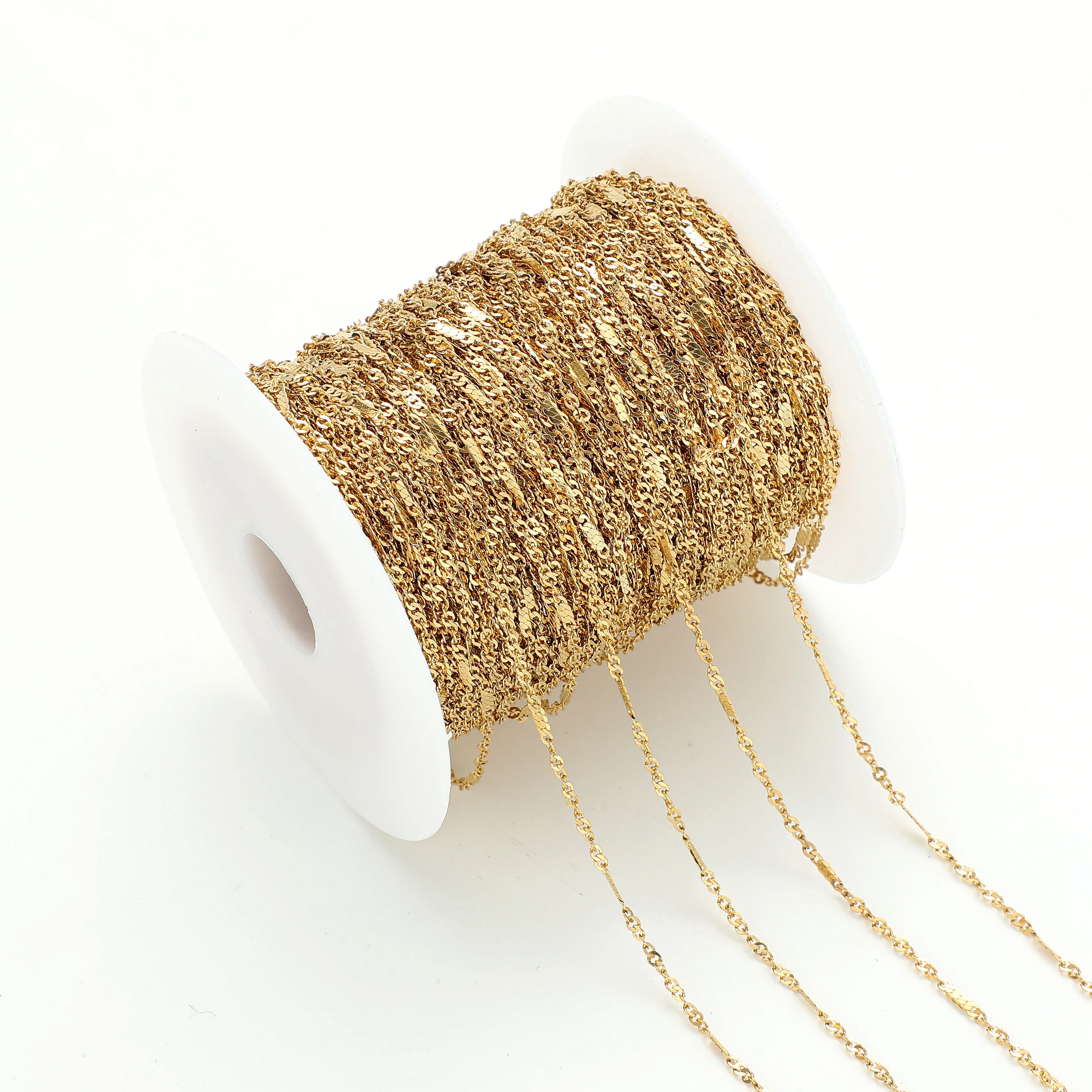 2023 New design DIY jewelry bulk chain wholesale PVD gold plated stainless steel chain for bracelet and necklace