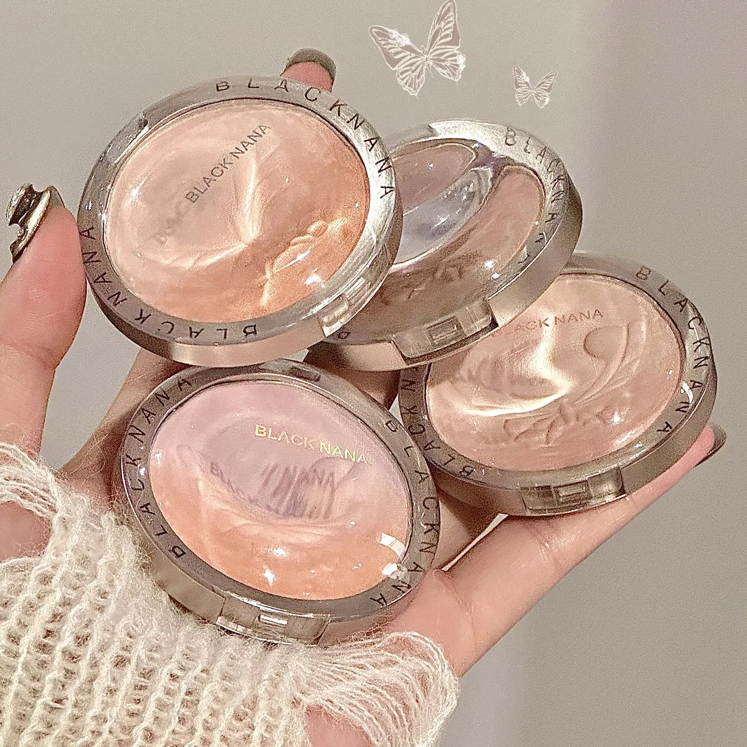 BLACK NANA Dream Butterfly Vegan Smooth Longwear Glowy High Pigment Cruelty Free Gradient Powder Blush Palette