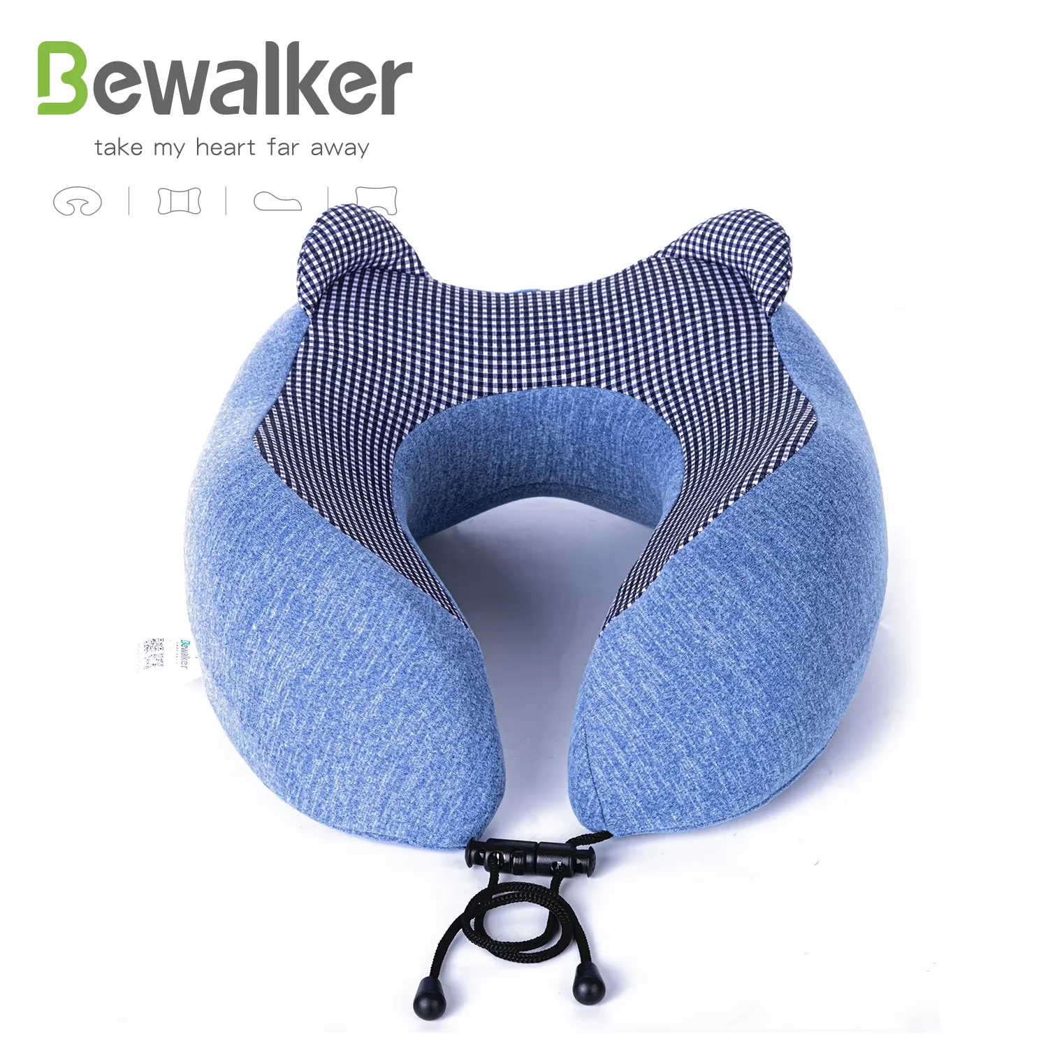 Bear Ear Shape Comfortable Stylish Trendy Foldable Kids Adult Memory Foam U Travel Airplane Neck Support Cushion Pillow