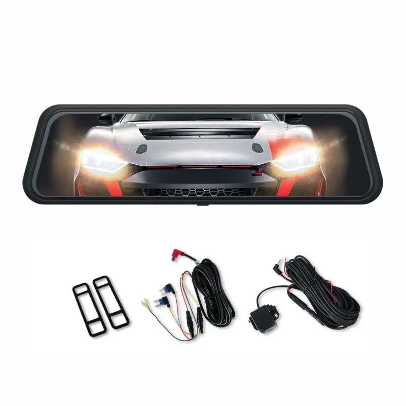 9.66 inch Touch Screen Stream Media Car DVR Dash Cam Dual Lens Rear View Mirror Auto Dashcam Car Black Box HD Dash Camera