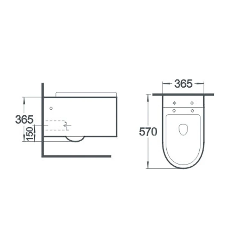 Modern Hot Selling Ceramic Wall Hung Hidden Water Tank Toilet