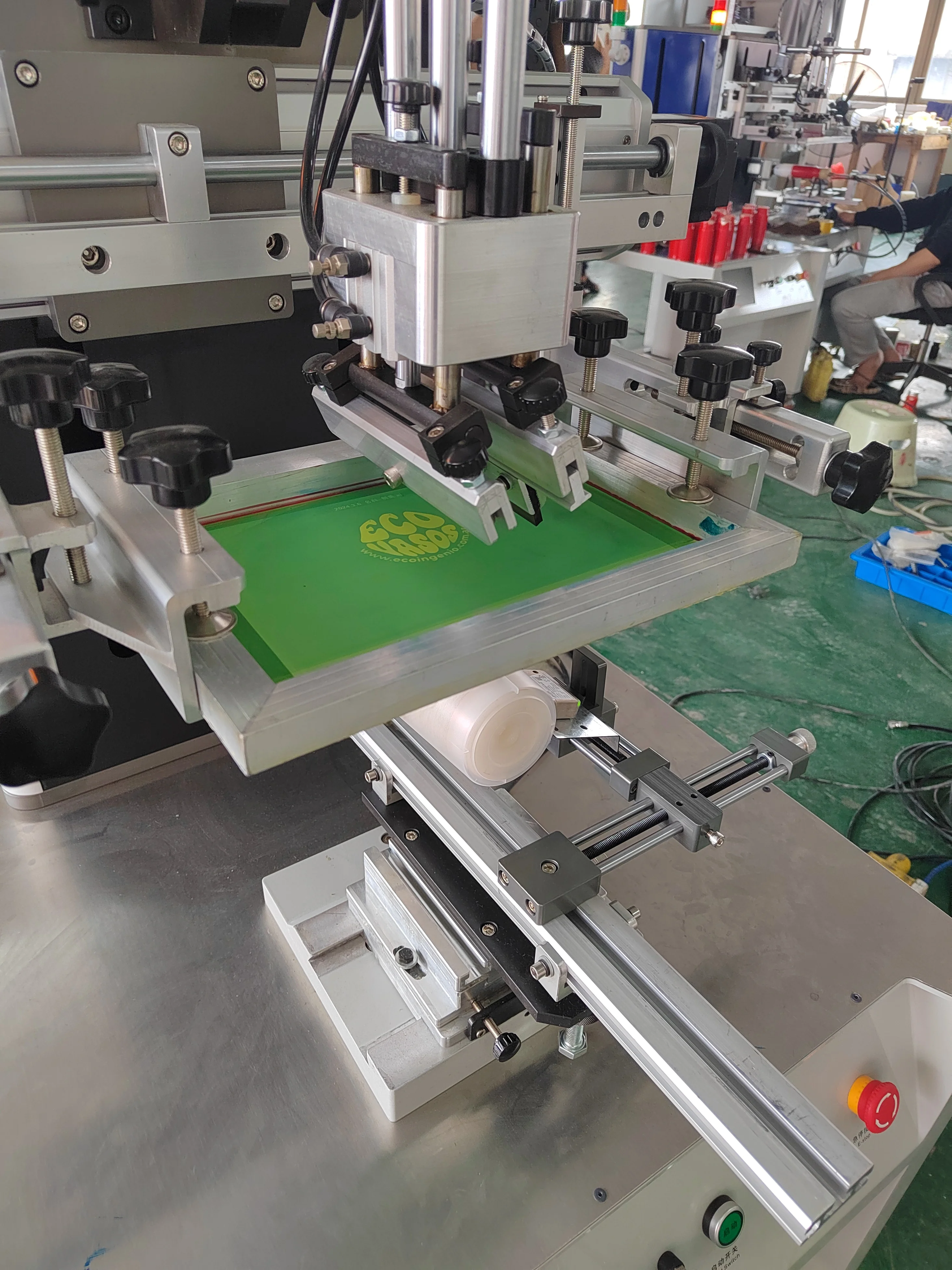 Servo Silk Screen Printing Machine Glass Bottle Screen Printer With Color Sensor For plastic Bottle cups