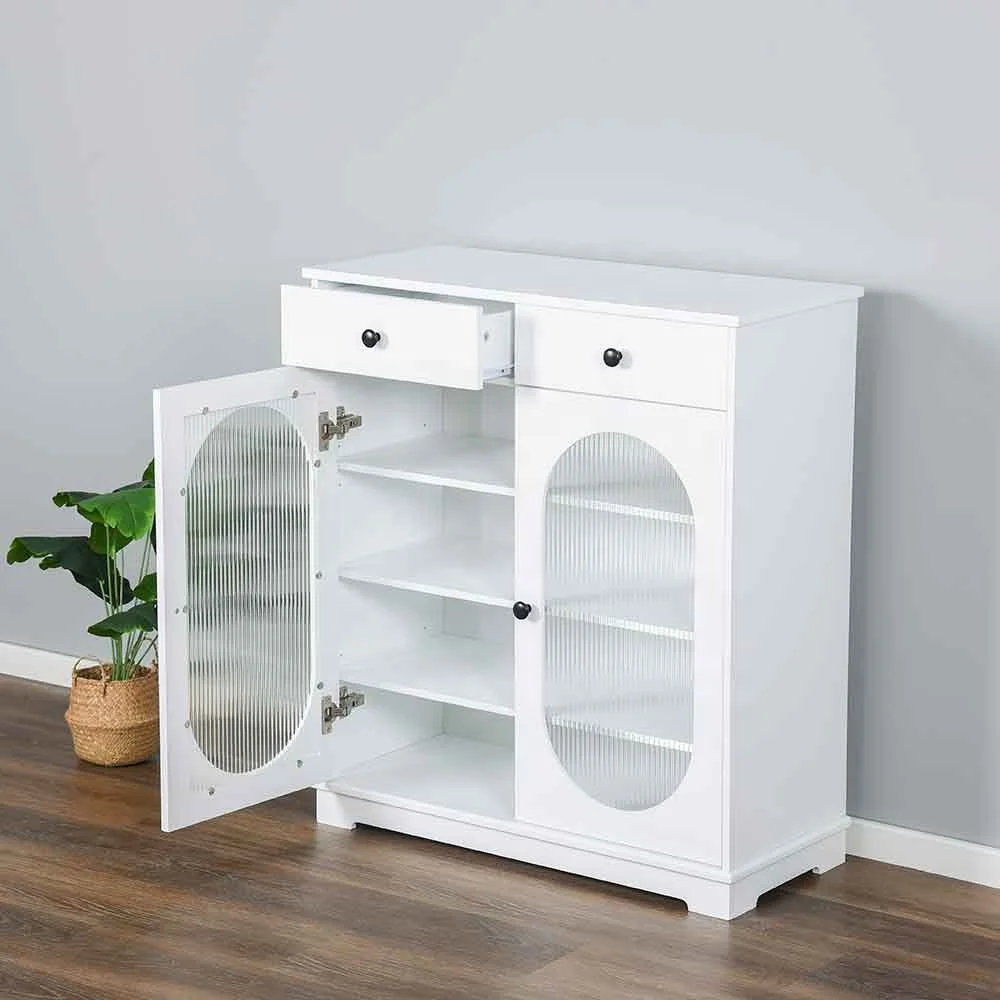 Wholesale Popular Wood Sideboard Storage Cabinet With Drawers Living Room White Furniture Corner Cabinet With Glass Door