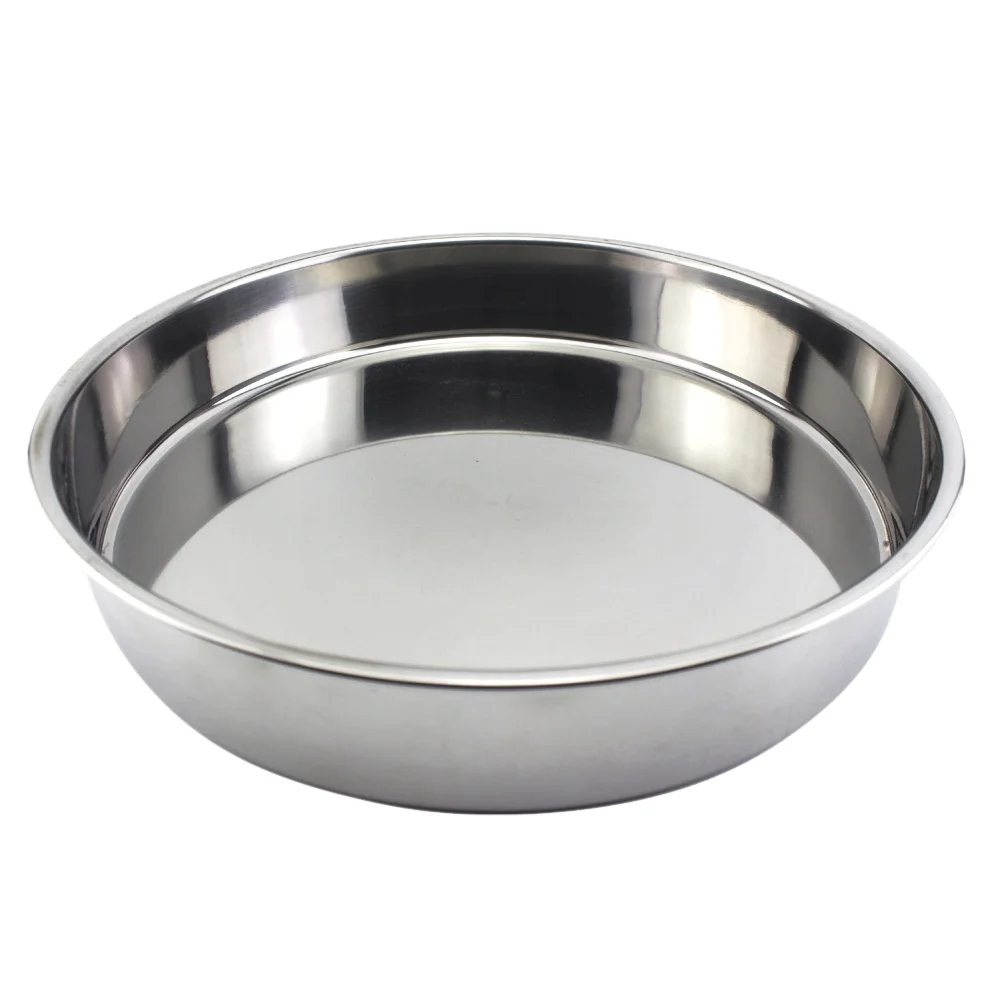 Big Size Round Plate Stainless Steel Food Deep Round Plate/ Baking Tray / Cake Tray