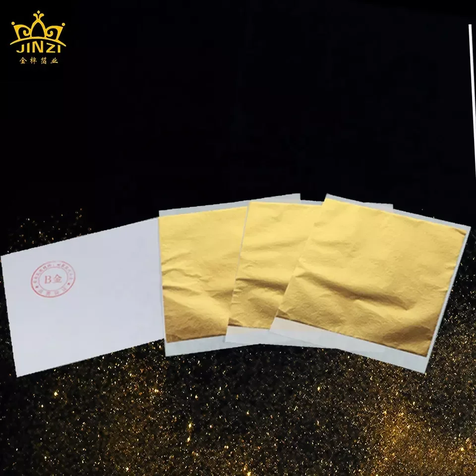 Brand new product Taiwan gold leaf Sheets 14*14 cm for Art Gliding furniture  craft and so on Decorating