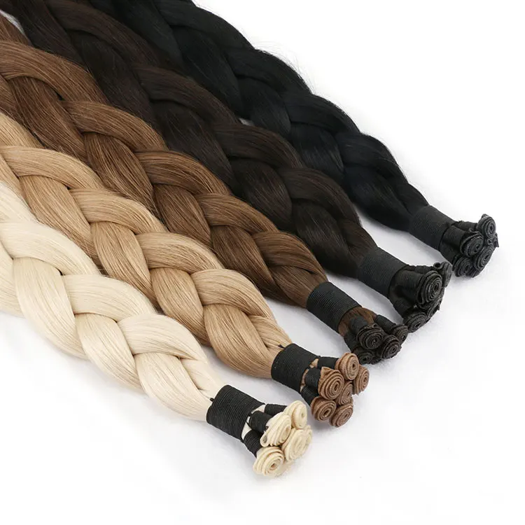 High End Raw Double Drawn Indian Temple Virgin Hair Genius Weft Double Drawn Hair Extensions