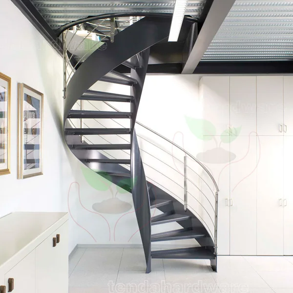 metal Spiral Stairs in living room