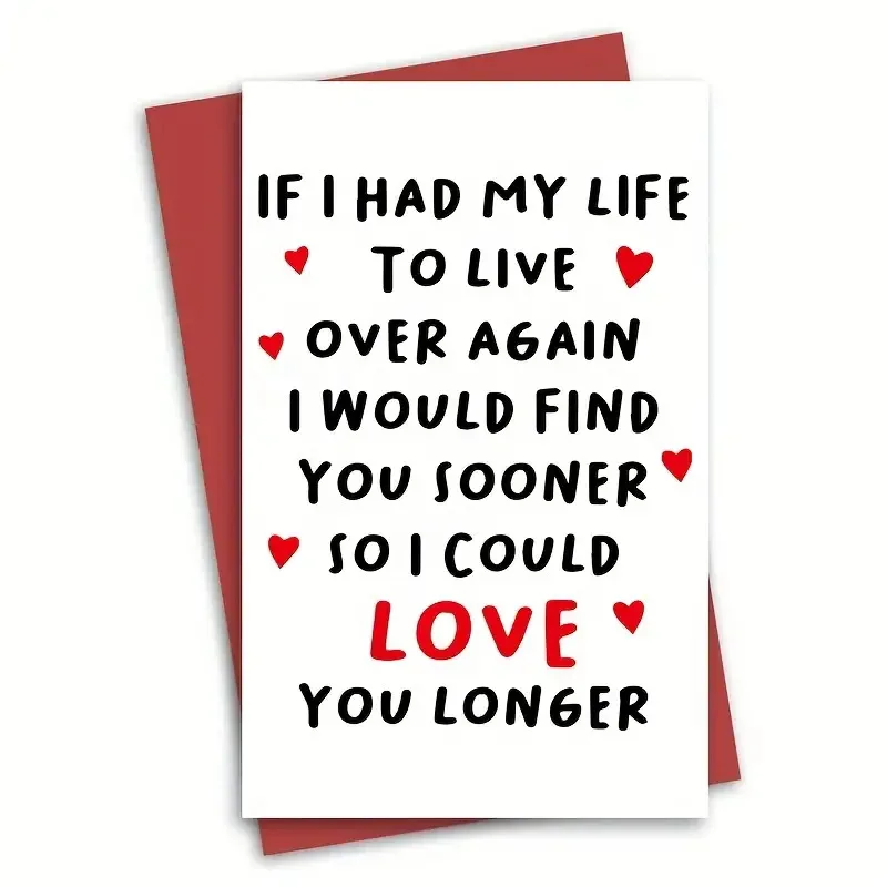 Cute Love You Longer Poem Birthday Card Romantic Anniversary Cards if I Had My Life to Live Over Again