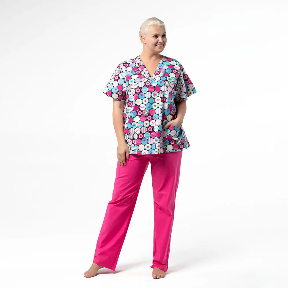 
2021 best price leisure wear Chinese women cotton plain cheap scrub top two piece scrub top set long sleeve sleepwear womens 