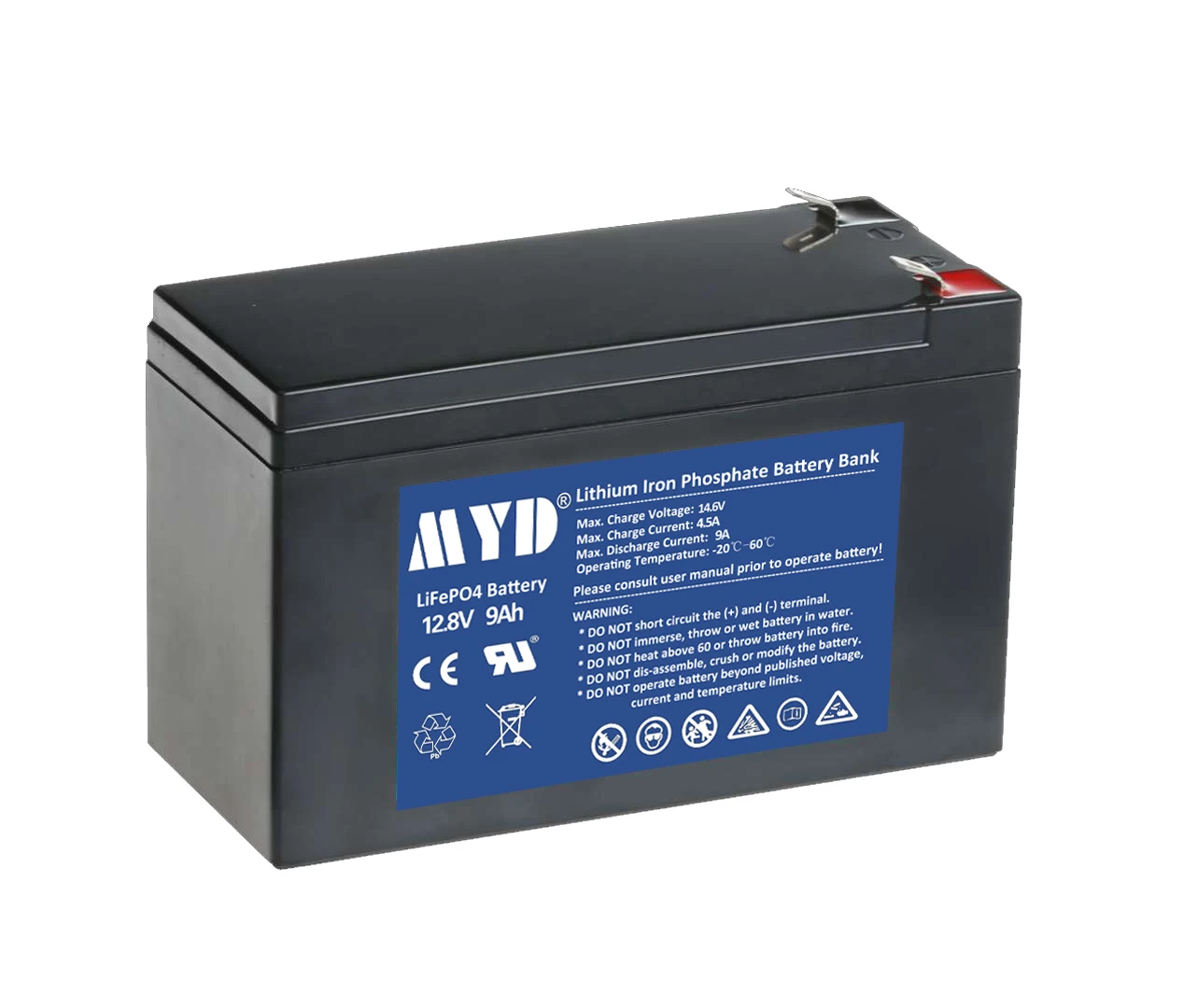 Lifepo4 12.8V9Ah литий-железо фосфат Электрический аккумулятор