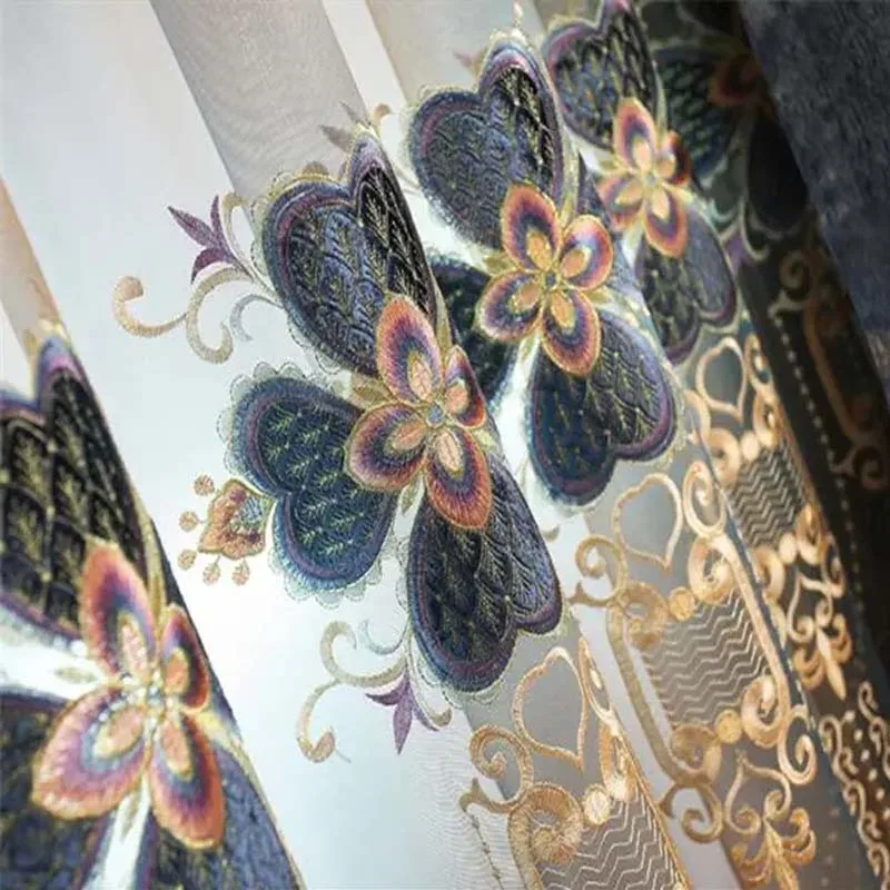 Jacquard Fabric Curtain for Door Fancy Swag 100% Polyester Living Room Accept Customized Curtain Designs Wave Curtain All-season