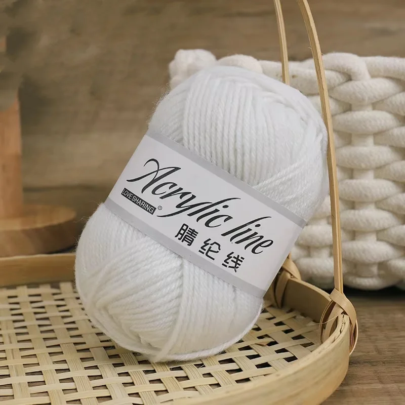 Wholesale 100% Acrylic Yarn For Hand-Knitted And Crochet 4 Ply Yarn Crocheted Slippers Cushion Doll Carpet Blended Yarn