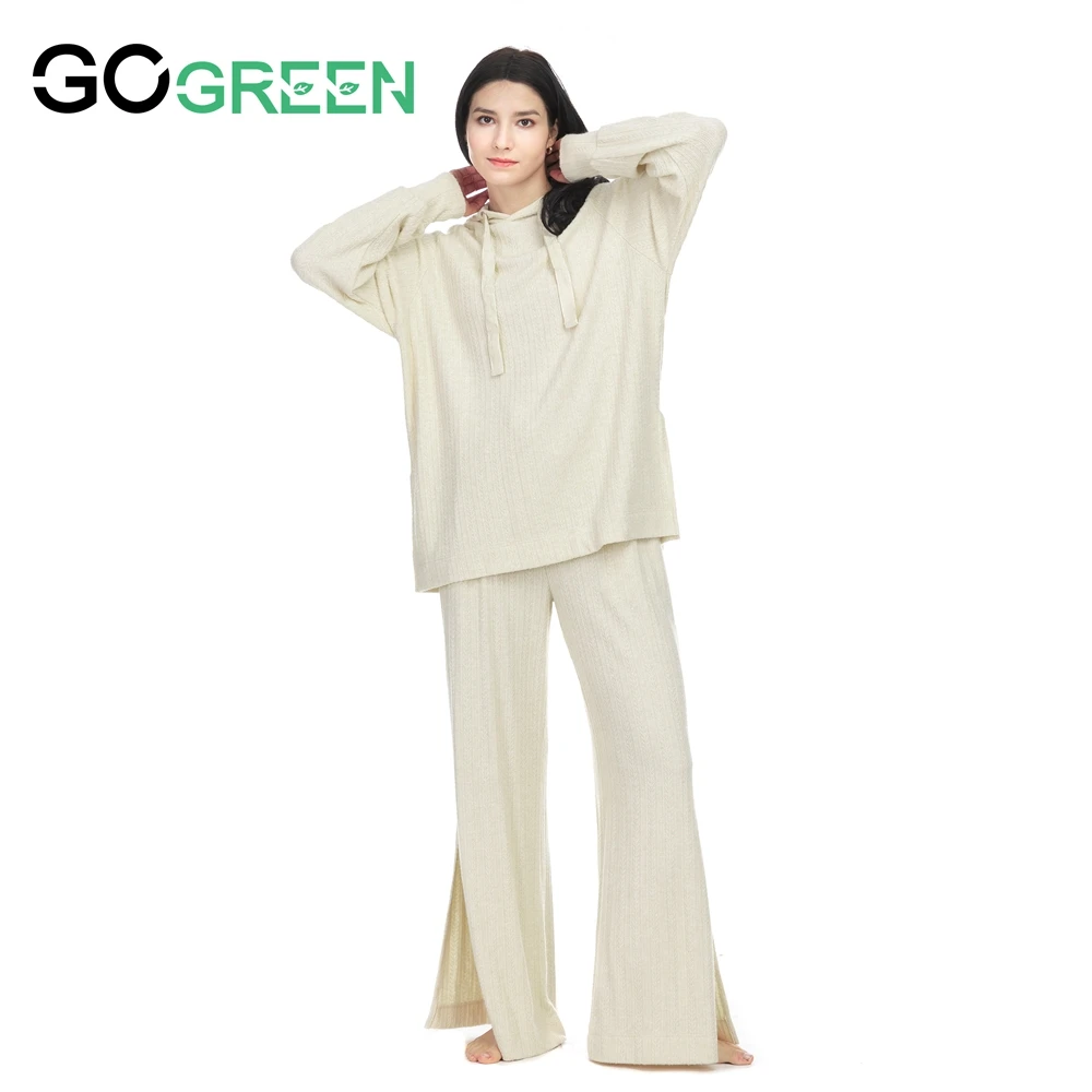 For Home Life New Style Long Sleeve Viscose Satin Homefitness Cotton Pajama