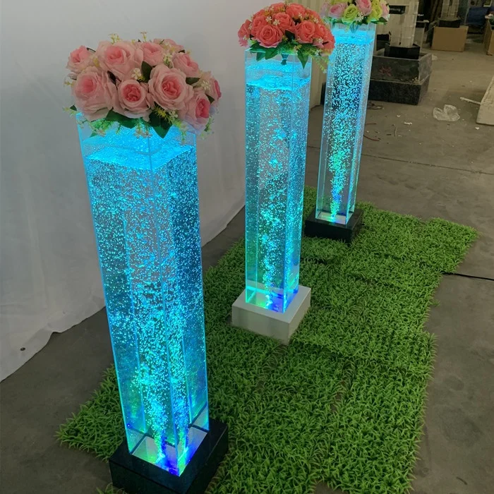 LED Light Decoration Water Bubble Column Square Design Wedding Decoration