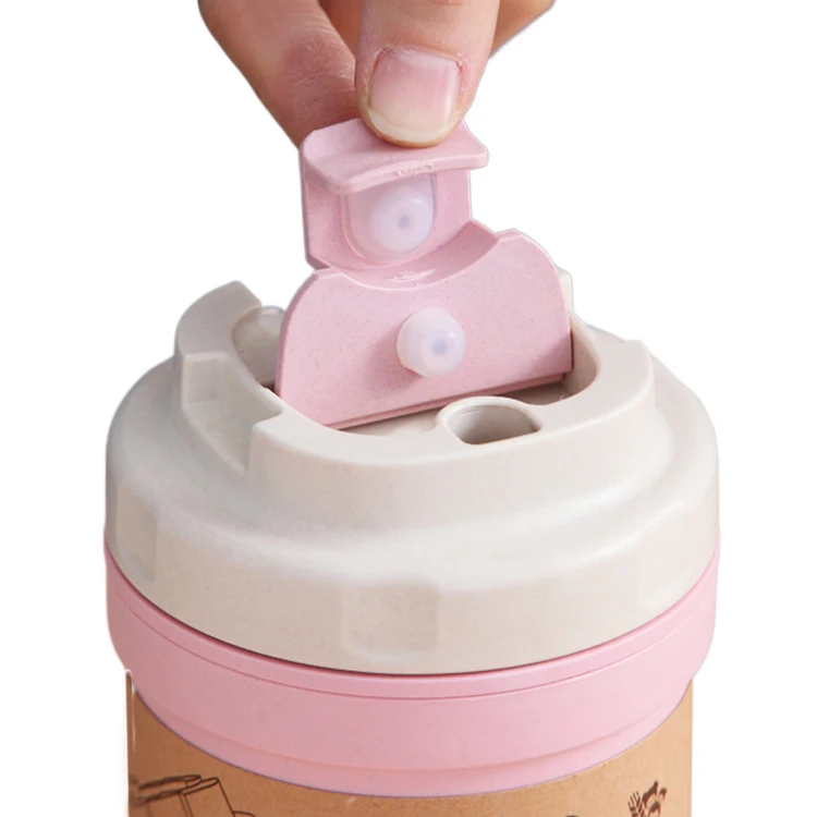 Wevi Eco-Friendly Biodegradable Bamboo Fiber Coffee Cups Disposable with Minimalist Design and Lid for Camping