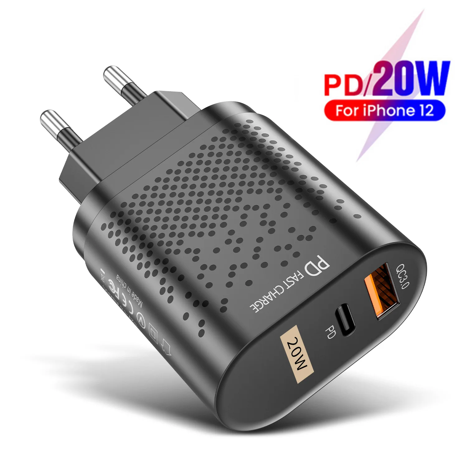  Адаптер USB C с вилкой Стандарта США и ЕС для быстрого мобильного телефона Iphone Android дорожное Сетевое зарядное устройство Micro Qc 3