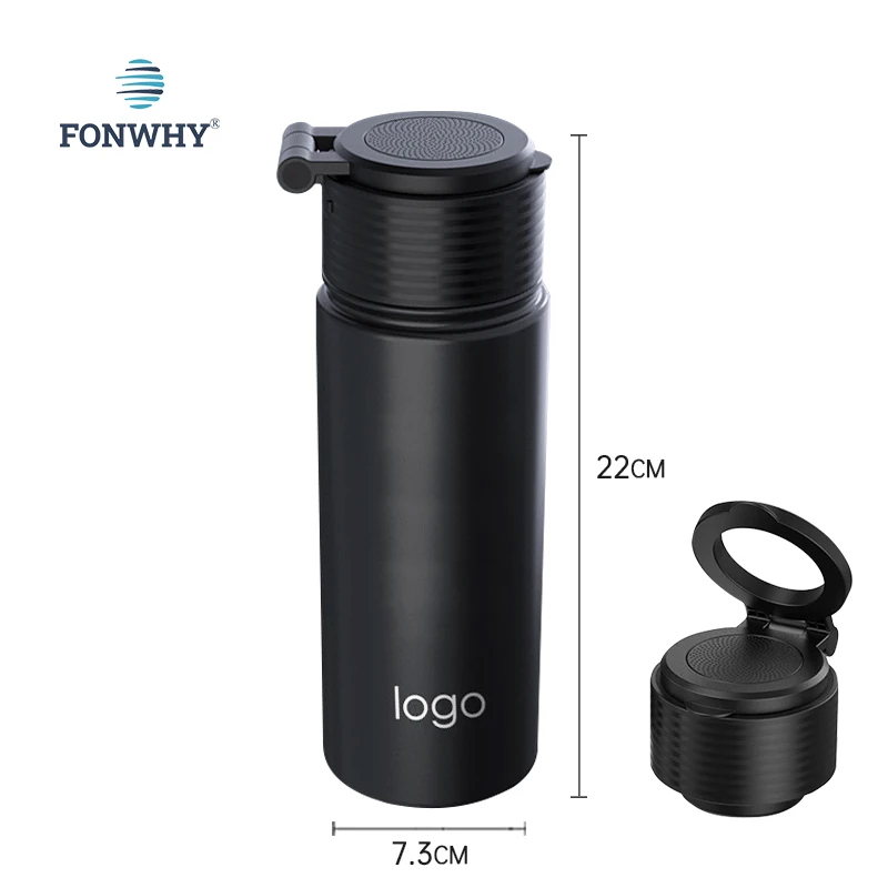 Fonwuy из нержавеющей стали изолированная кружка автомобильные чашки Magsaft Спортивная бутылка для воды с магнитным держателем сотового телефона и динамиком голубым зубом
