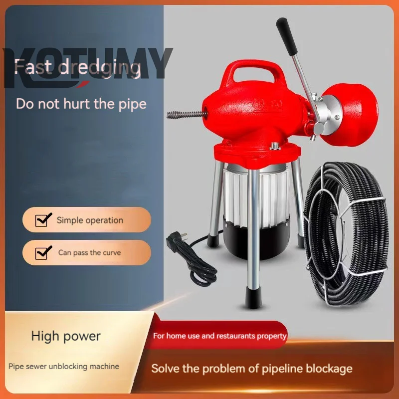 Electric Sewer Dredger Machine Toilet Unclogging Machine Dredger Toilet Dredger Household Automatic Pipe Dredging Machine 220V