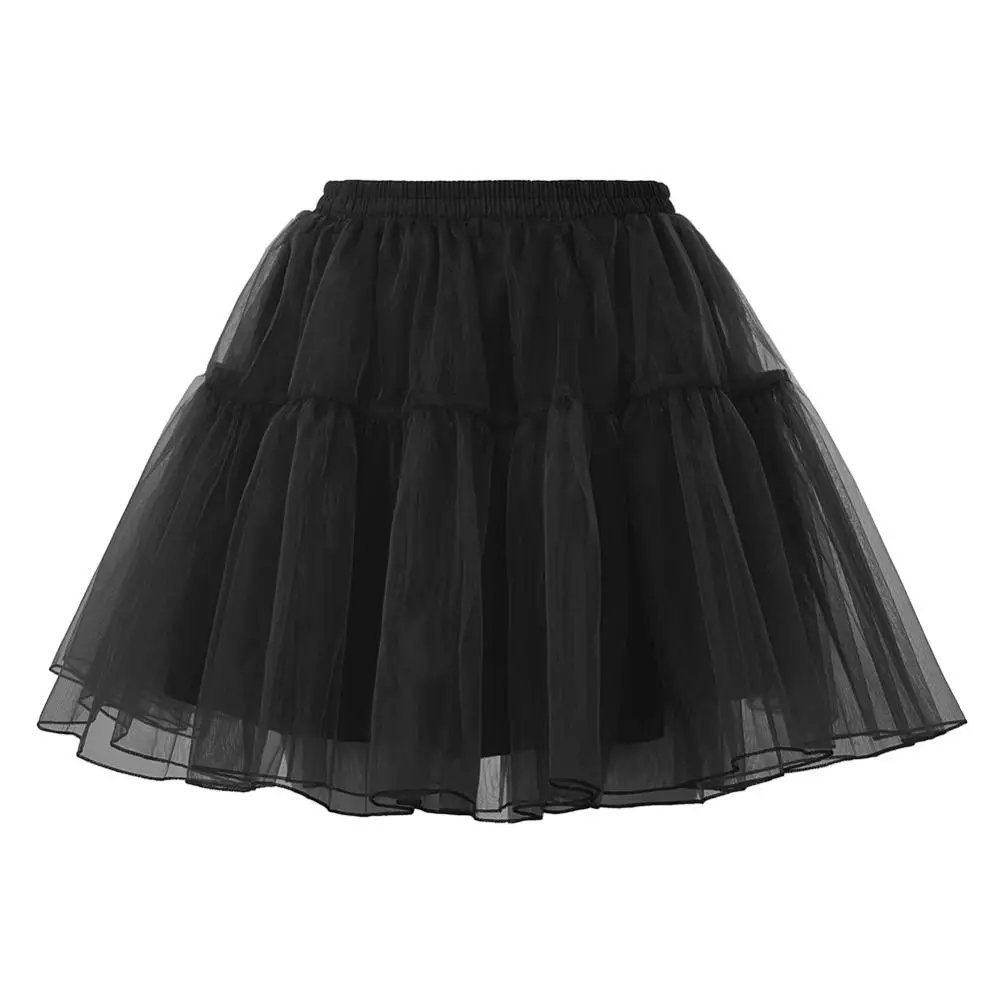 CLE02503 GK Womens Organza Crinoline Underskirt Two-Layers Elastic Waist Petticoat For Dress