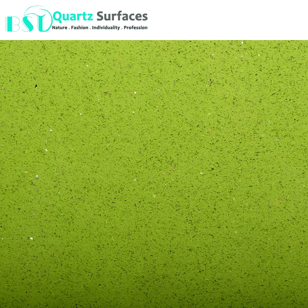 Green Colored Quartz Stone Slab for Floor Tiles or Countertop