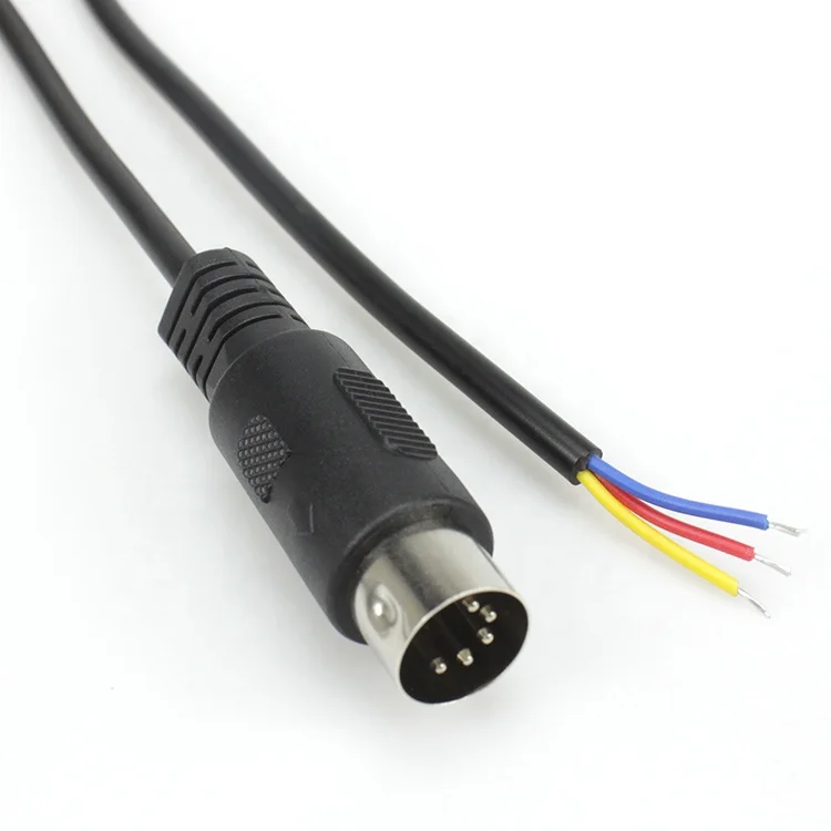 5 pin din cable Din connector power cord  with 3 cords  5pin male to wires