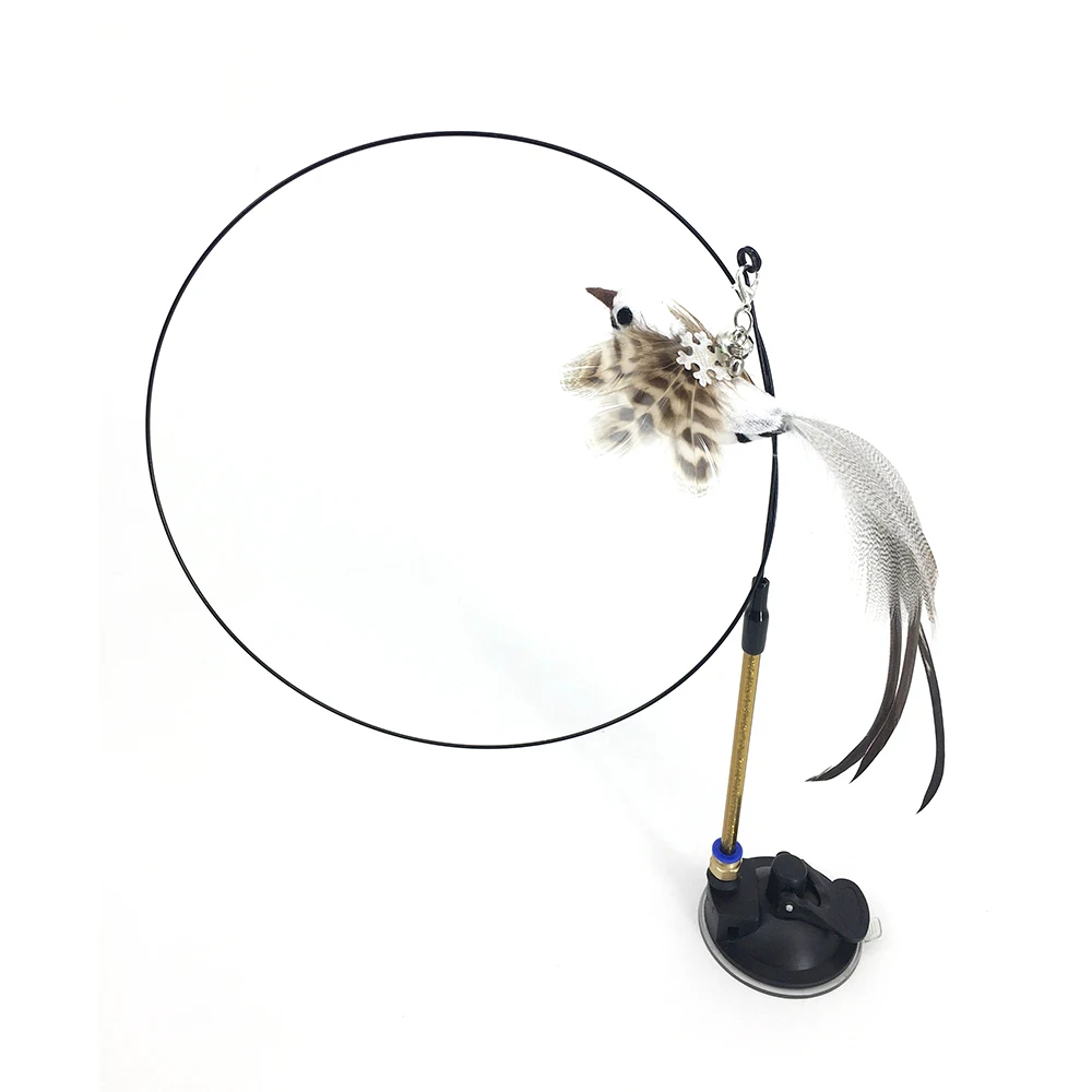 Simulation Bird Interactive Cat Toy Funny Feather Bird With Bell Cat Stick Cat Supplies