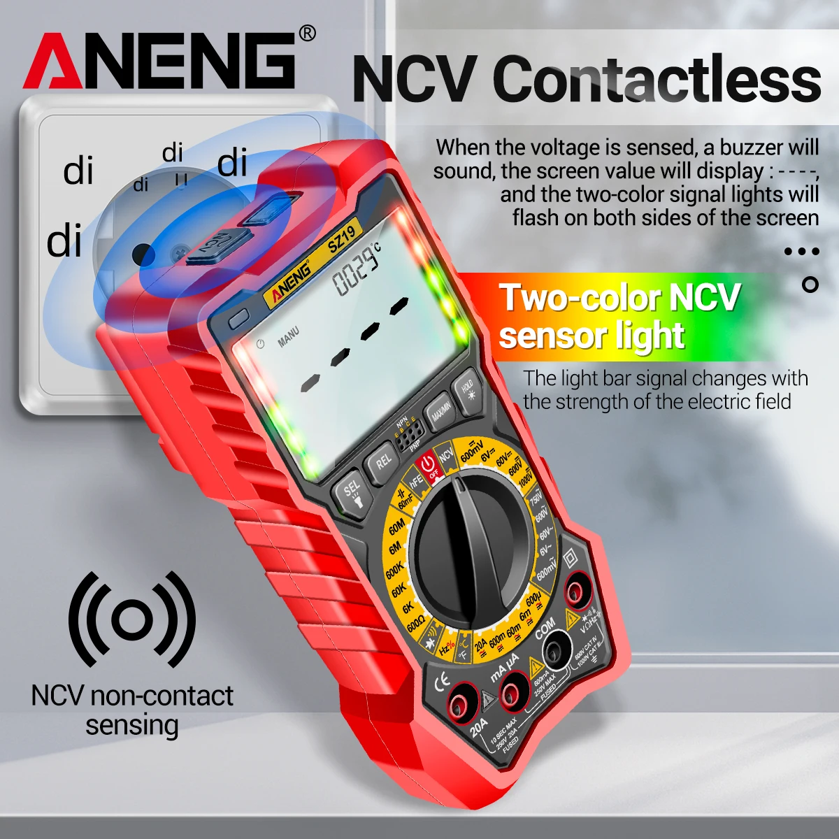 ANENG SZ19 Digital Multimeter 6000 Counts Multimetro Avometer Transistor Capacitor Tester Profissional Lcr Meter