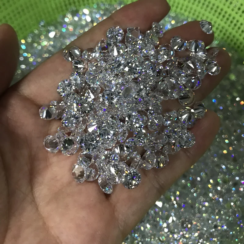 Round Diamond Shape Synthetic White CZ gems cubic zirconia stones Buyers in Sri Lanka