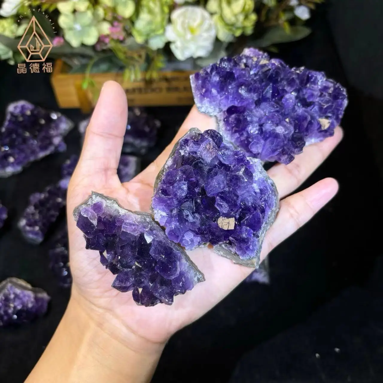 Kindfull Nature Crystal Dark Amethyst Cluster Fengshui Brazil Crystal Cluster Piece For Home Decoration