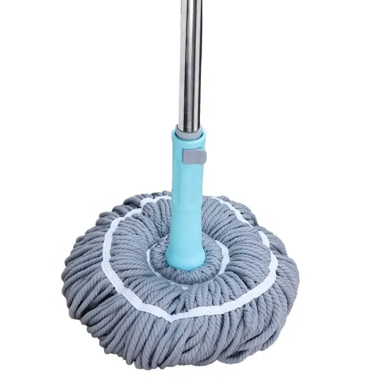 Home Office Floor Cleaning Mop Long Handled Twist Self Wringing Mop with Microfiber Washable Heads