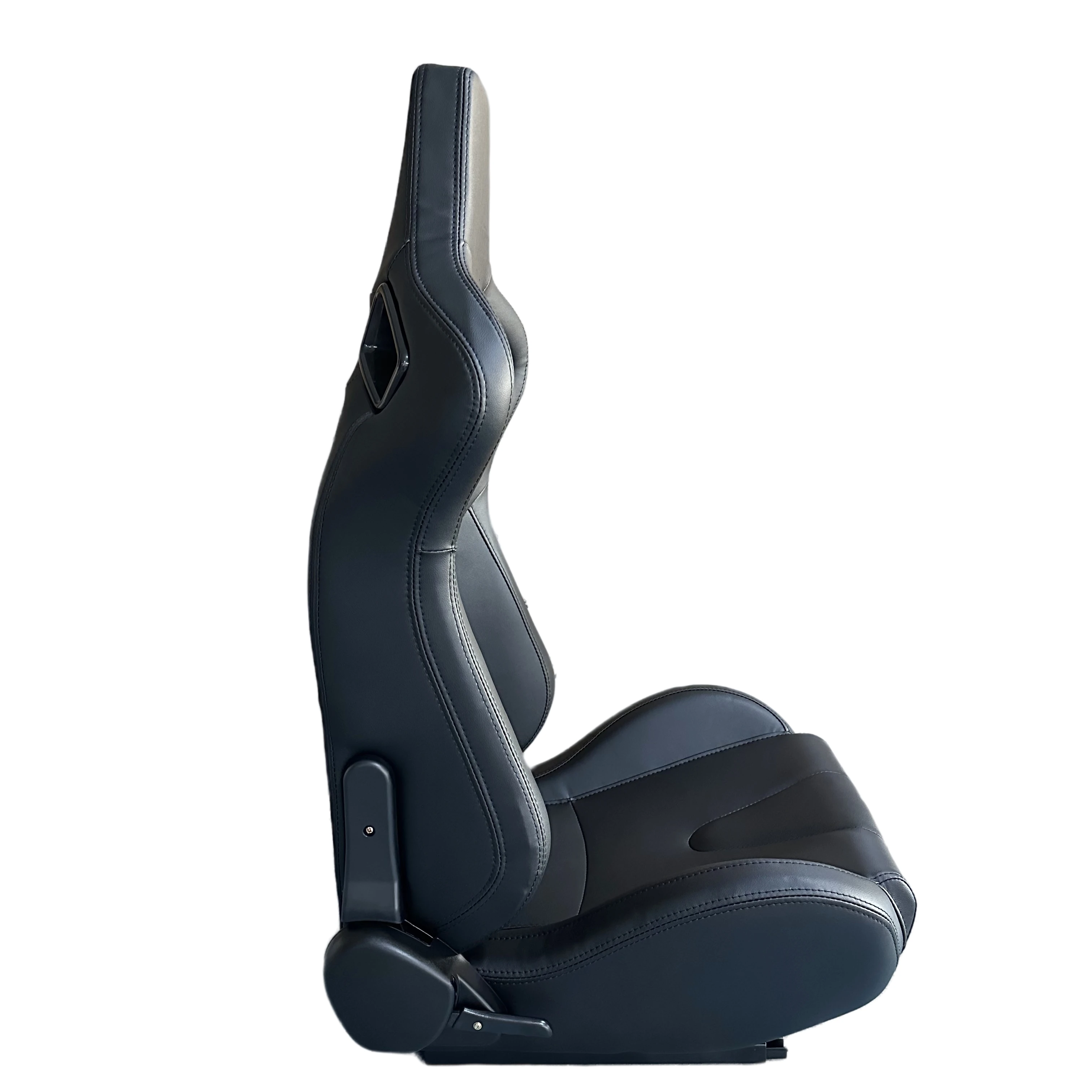 Reclinable Universal Black PVC With Double Sliders Modified Seats Racing Car Seat