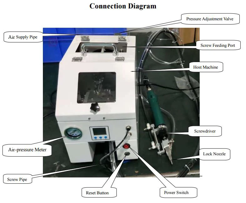 Blowing Type High Quality Handheld Automatic Screw Tightening Machine with Screw Feeder System