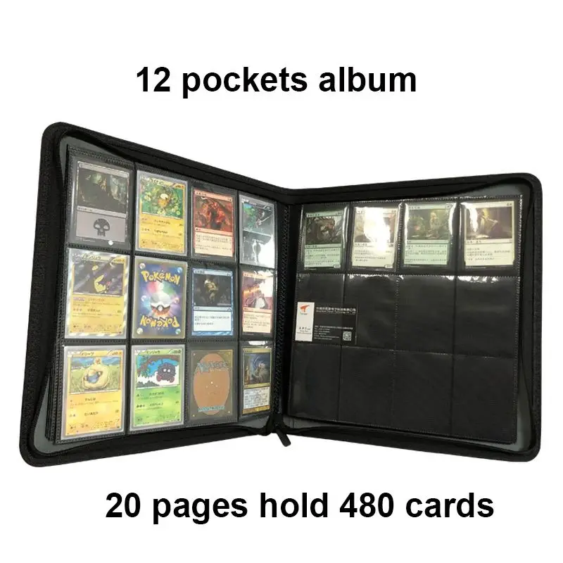 Premium 12-Pocket Card Binder Side Loading Card Collection for TCG and Sports Cards