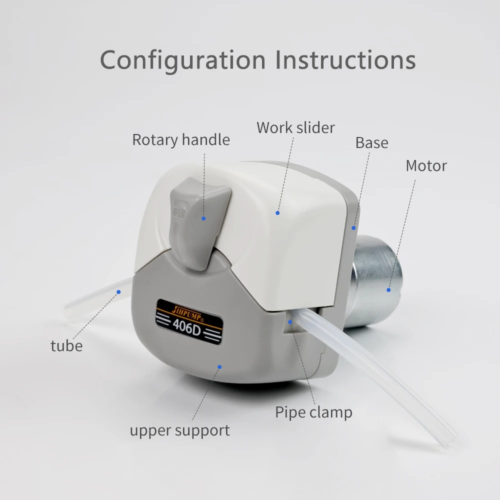 JIHPUMP Small24V 220V  Peristaltic Pump with 3 or 6  Rotors for Medical Reagent Liquid Dosing Filling