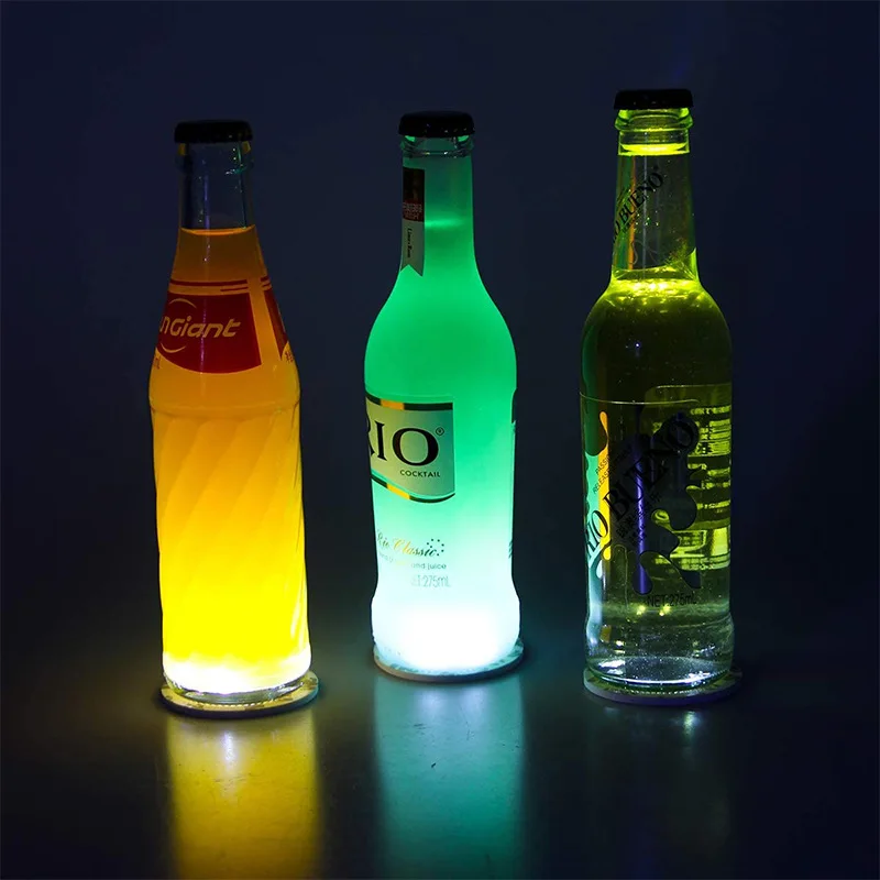 Glow led wine glasses whiskey luminous base for cups bottle