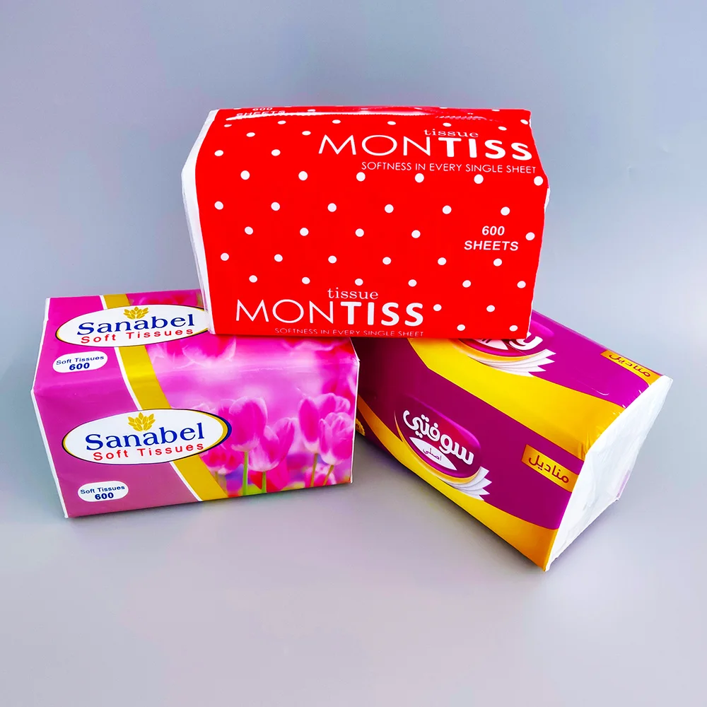 Soft pack OEM logo private label tissue paper and facial tissue for household