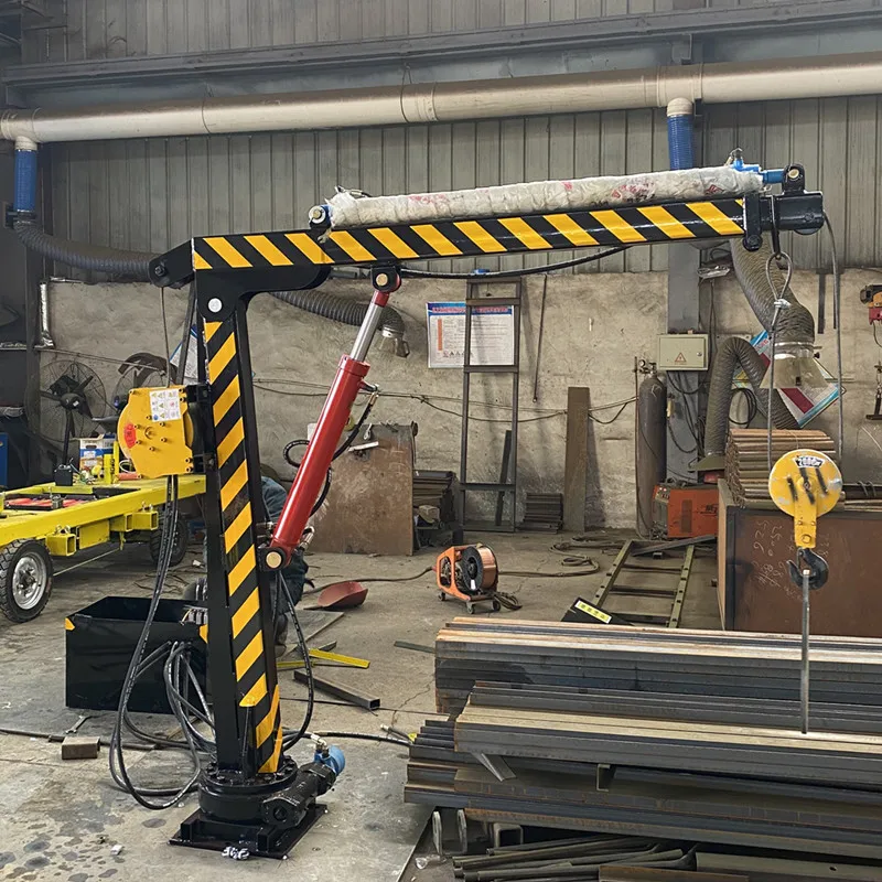 Hydraulic crane used for 1 ton small pickup truck 2 tons small hydraulic power car folding arm pickup truck small crane