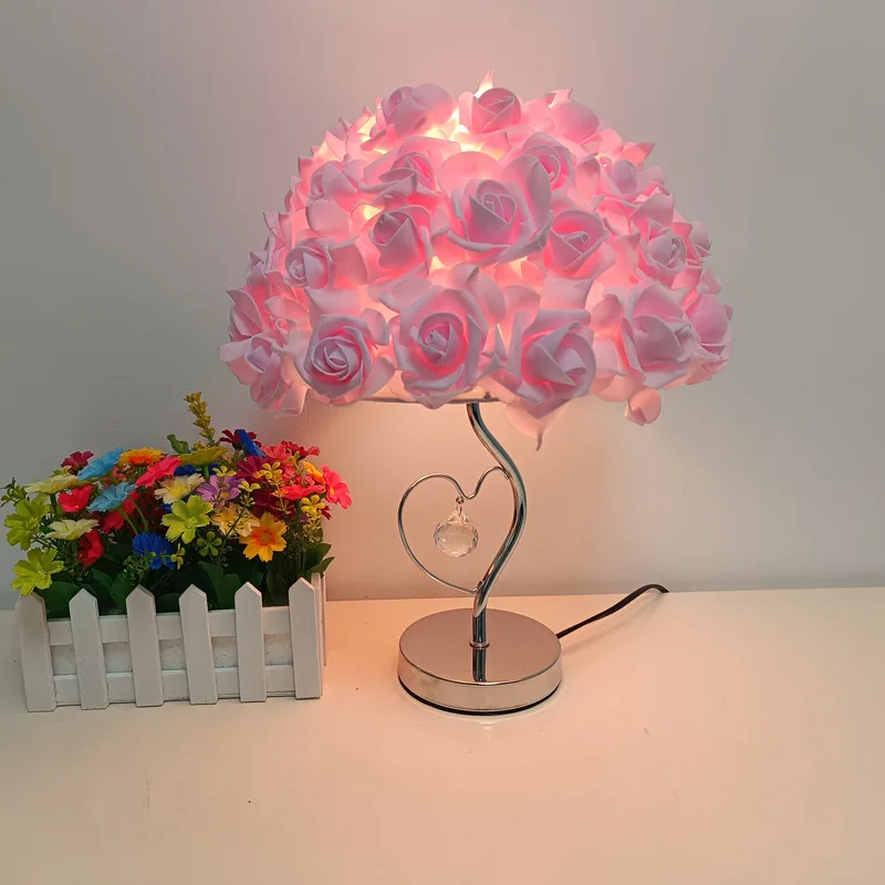 European Hot sales LED Table Lamp Rose Flower Night Light For Home Weeding Party Lamps Decoration Lights Decor Luxury Lighting