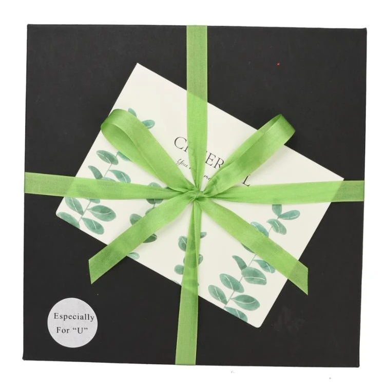 High Quality 100% Silk Ribbons with Greeting Card for Wedding Party Invitation