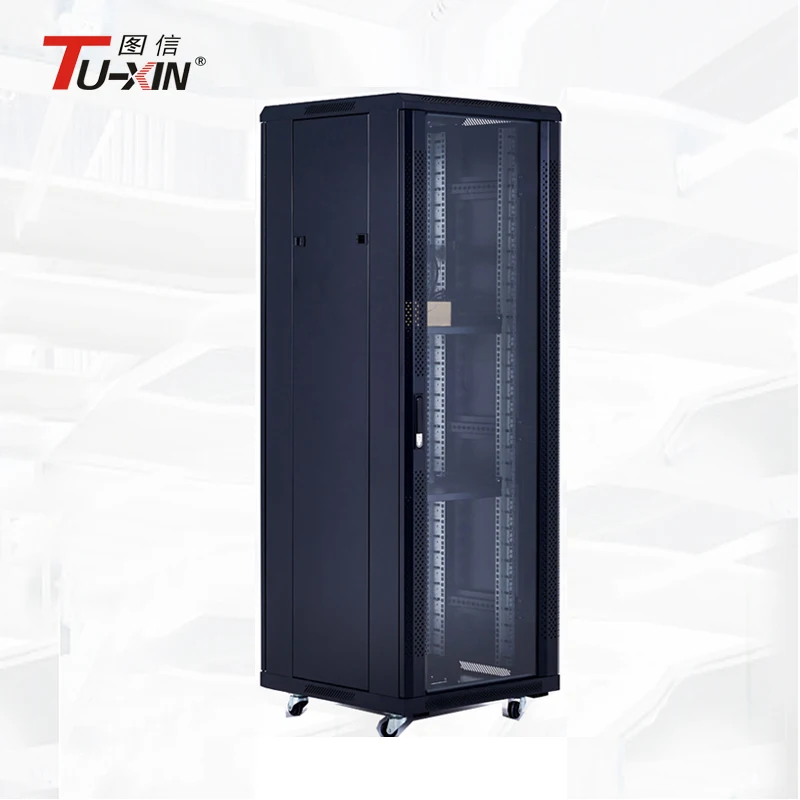 OEM high Quality tempered glass door data center  for school/office/building with 19' 42u server rack cabinet